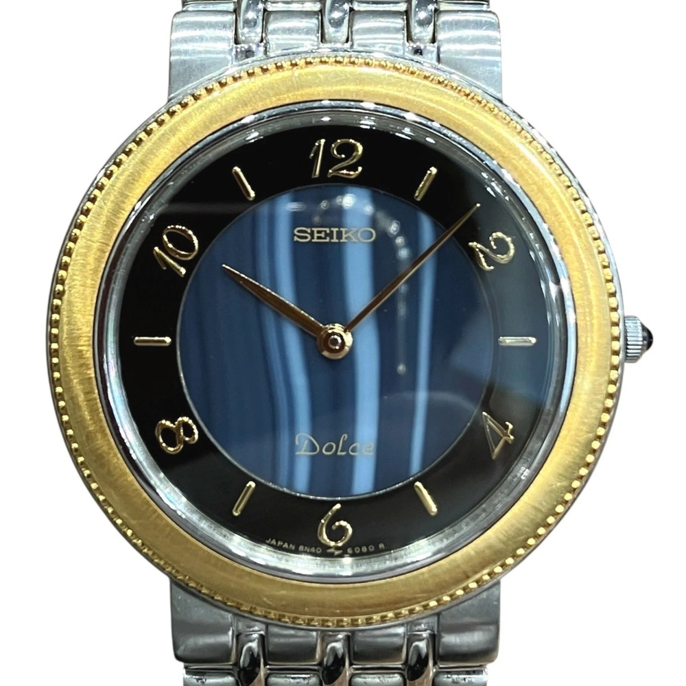 Seiko Dolce watch, total weight 76.4g, stainless steel, quartz movement, blue...